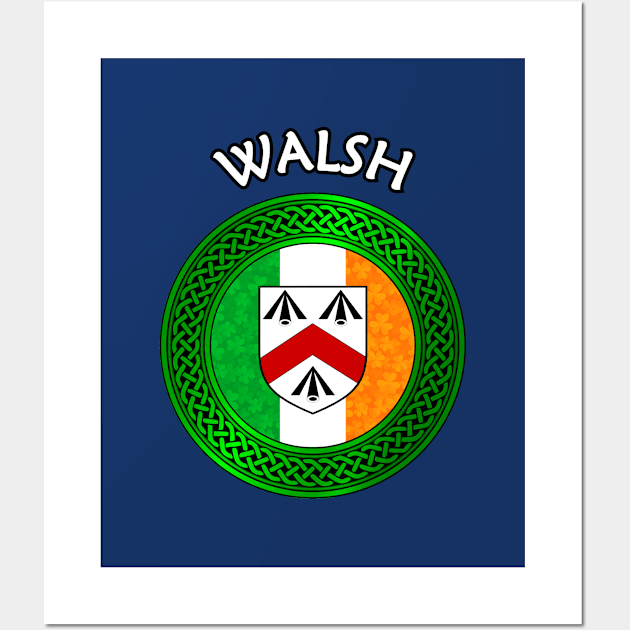 Irish Flag Shamrock Celtic Knot - Walsh Wall Art by Taylor'd Designs